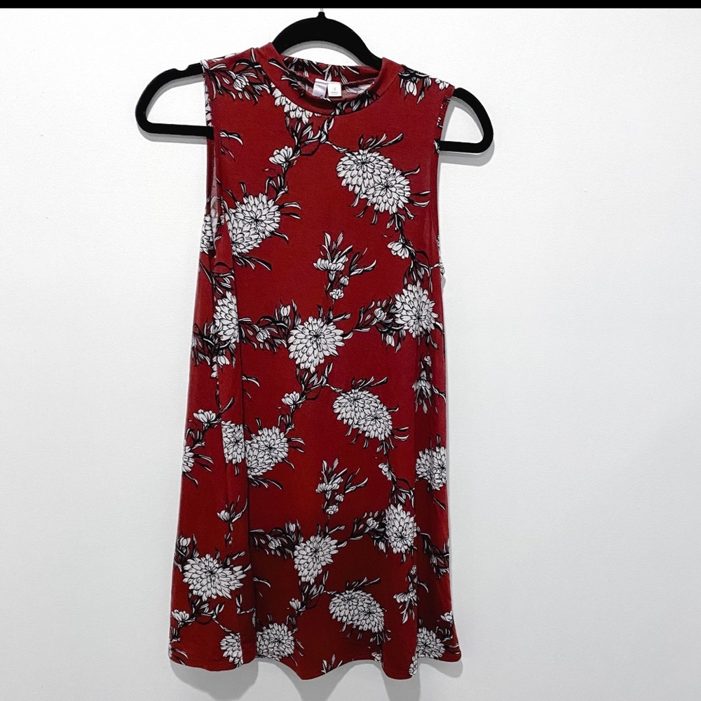 Red floral dress
